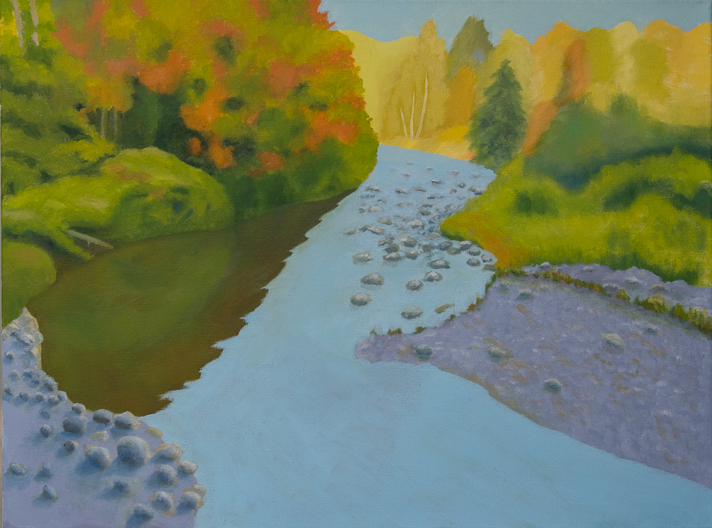 Gentle Stream - 18”x24” water-soluble oil on gallery canvas
