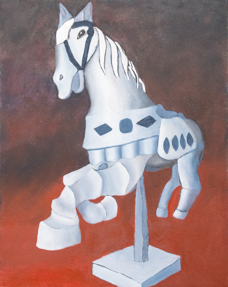 Carousel Horse - 20”x16” water-soluble oil on gallery canvas